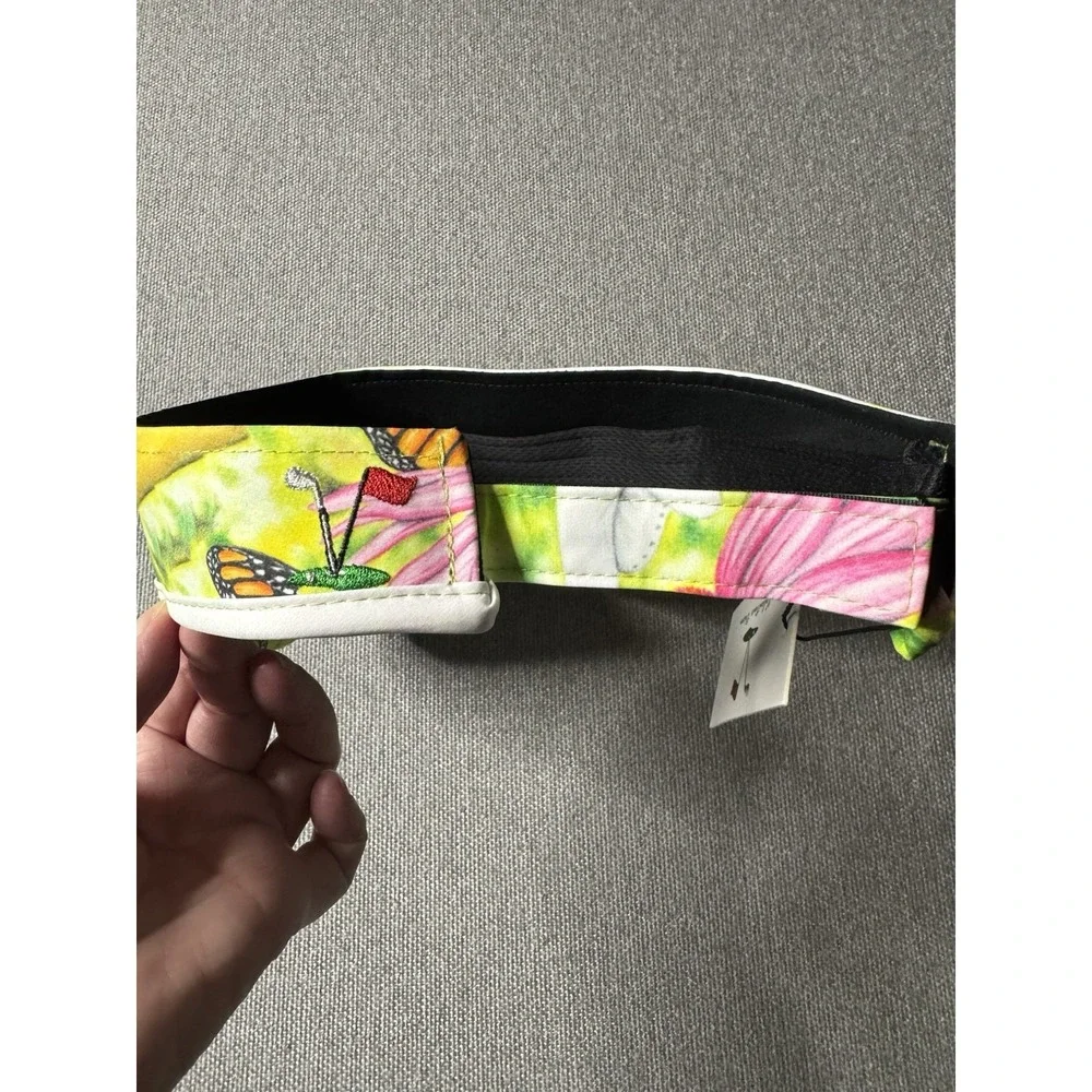 Valentino Dixon Women's Golf Adj. Performance Visor Butterfly Scenic Landscape.